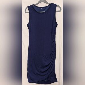 Elegant Navy Sleeveless Maternity Dress